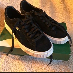 Puma black suede sneakers size 10 ladies